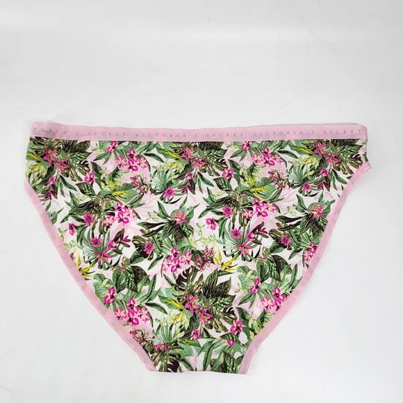 Victoria's Secret Bikini Bottom Floral Panty Size Large Pink Green Intimate Boho - Picture 2 of 4